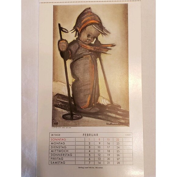 1959 2026 Hummel Calendar Postcard Print Germany Glossy Full Color 12 Month - Picture 4 of 12